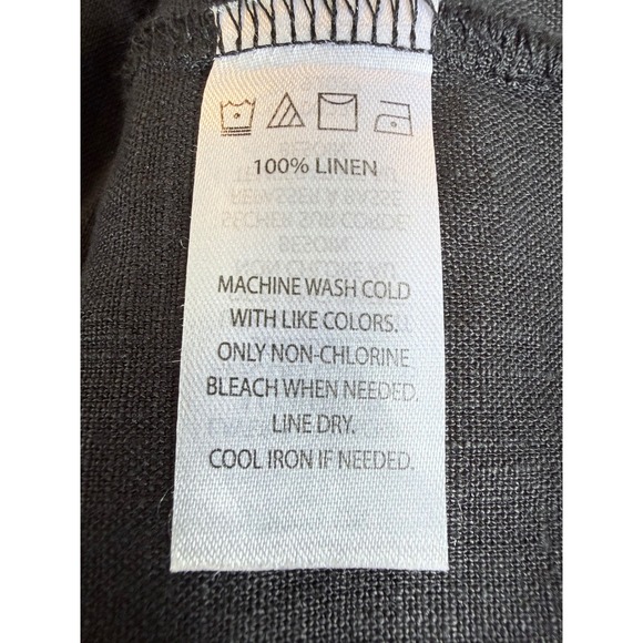 Saks Fifth Avenue 100% Linen Ruffle Tiered Mini Dress Charcoal Grey Womens Small - Picture 5 of 6